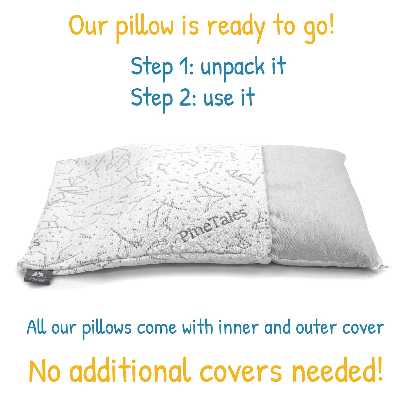 Prestige Star Constellation Design Buckwheat Hulls Pillow - Pillowcase + Inner Adjustable Core