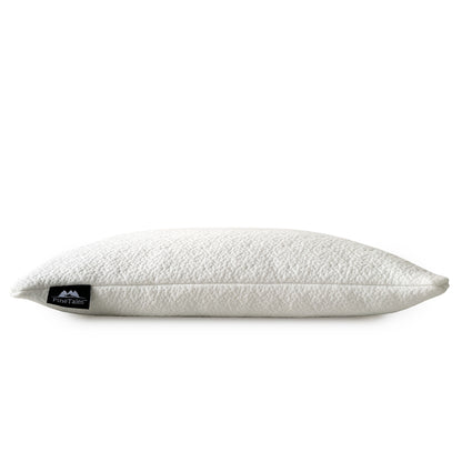 Buckwheat Sleeping Pillow for Side and Back Sleepers - Arctic White Design, Japanese Plus Size 14" x 20" - Side Profile View