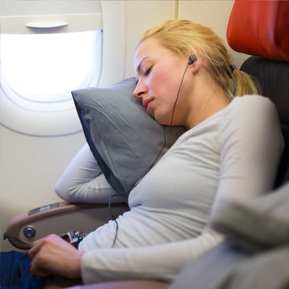 PineTales Travel Pillow Woman Sleeping on Airplane