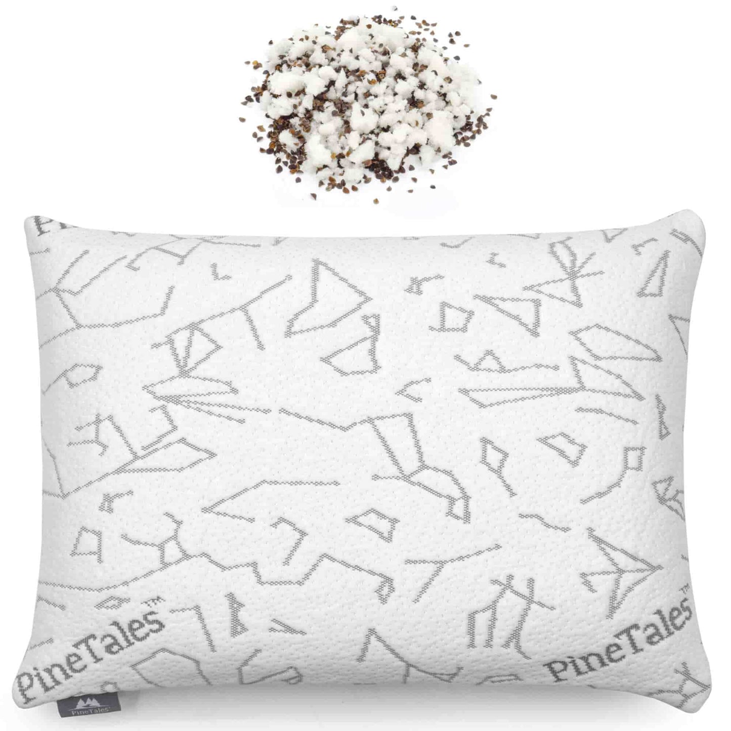 Buckwheat Pillow - Hybrid Memory Foam - Sobakawa Pillow - PineTales® - WHT