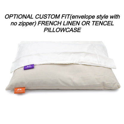 Japanese Sobakawa Pillow - Tencel or French Linen Pillowcases are Optional